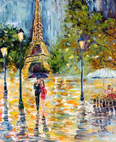 Palette Knife Painters International Original Oil Painting Paris Rain