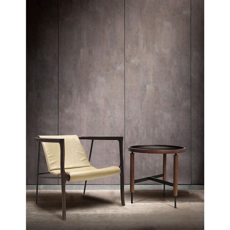 Contemporary Modern Elliot Armchair In Oak Metal And Leather By