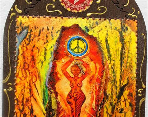 Peace Goddess Hippie Goddess Earth Goddess Peace Sign Peace Plaque
