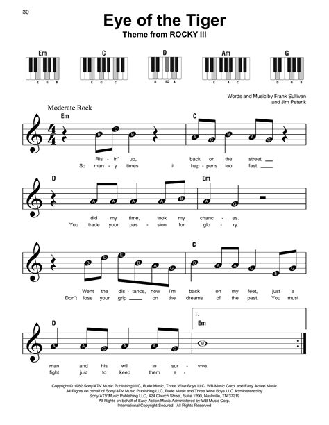 Eye Of The Tiger Easy Piano Sheet Music Sexiezpicz Web Porn