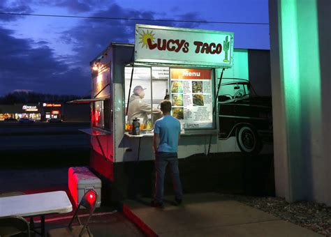 Tacos are made with rolled flour tortillas and served with chips, pico de gallo, and roasted corn. Food trucks in Rochester, MN | Rochester Dining Guide
