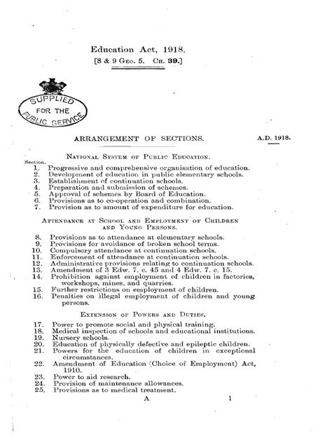 1918 Education Act Pdf Tax Exemption Justice