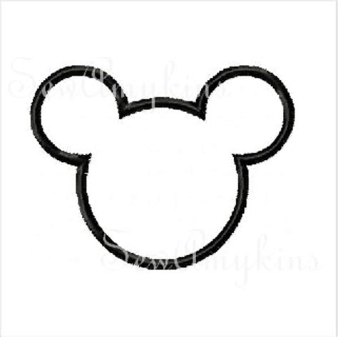 Mickey Mouse Applique Head Machine Embroidery Design 5 Sizes Sewamykins