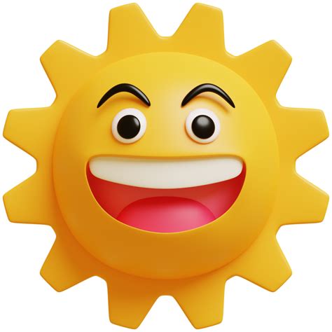 Free 3d Sun Emojihappy Sun Funny Cute Character 22207046 Png With