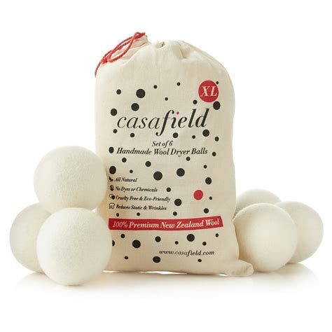 wool dryer balls by casafield set of 6 extra large organic handmade 100 new zealand wool
