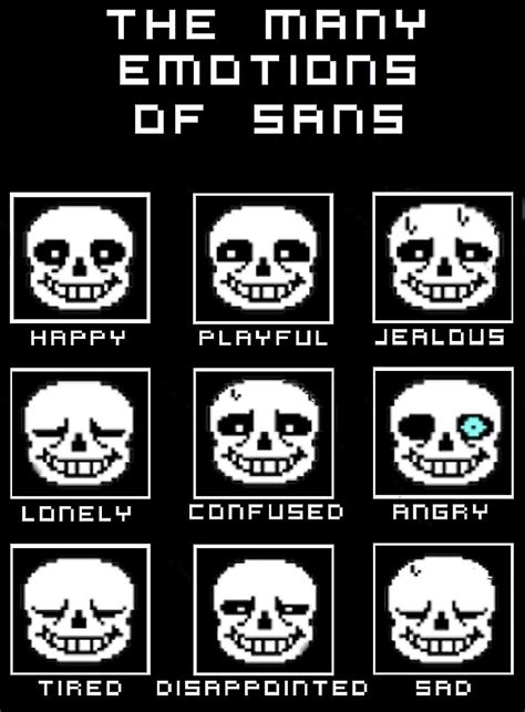 The Many Emotions Of Sans Undertale By Captainspidey99 Redbubble