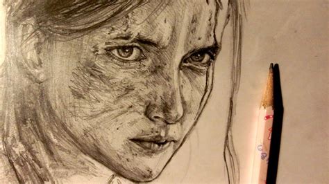 Asmr Pencil Drawing 99 Ellie The Last Of Us Part Ii Request