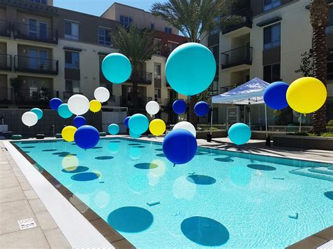 Pool Balloons Summer Party Pool Party Party Ideas Backyard Pool Parties Graduation Pool