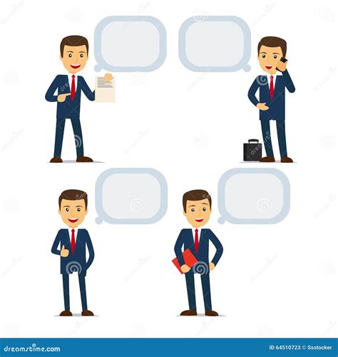 Businessman With Speech Bubbles Stock Vector Illustration Of