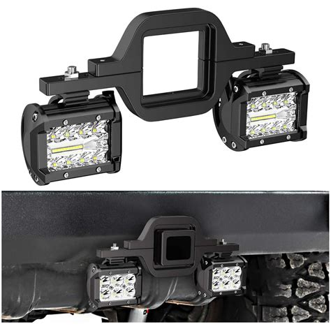 Nilight 2 Pcs 4 60w Led Light Bar With 25 Inch Tow Hitch Mounting