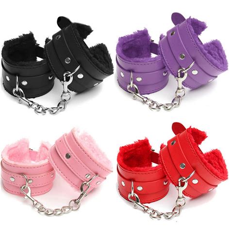 Sexy Adjustable Pu Leather Plush Handcuff Ankle Cuff Restraints Bondage Sex Toy Lstry Restraints