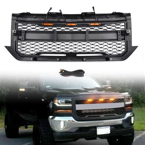 2016 2018 Chevrolet Chevy Silverado 1500 Front Bumper Grille With Ambe