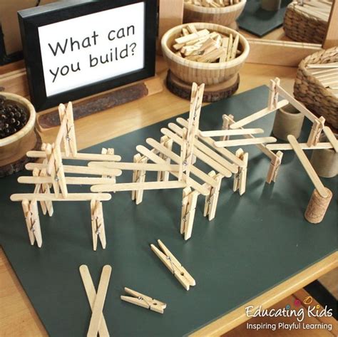 Great Idea For Stem Open Ended Building With Popsicle Sticks And
