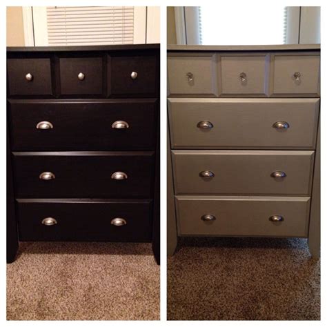Black friday / cyber monday manhattan collection 07405 53 dresser with 6 drawers brushed nickel. Before (left) and after (right). My dresser was a dark ...