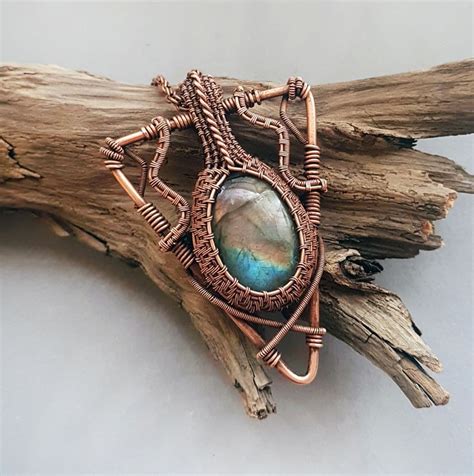 Beautiful Copper Wire Pendant With A Triangle Motif Wire Wrapped