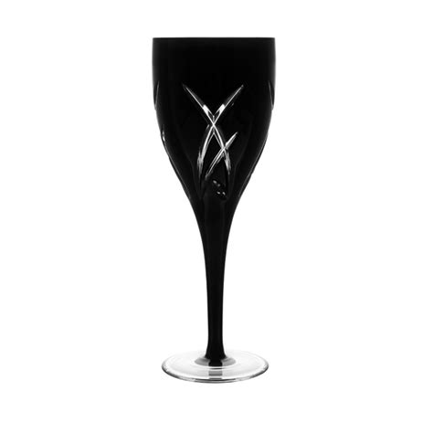John Rocha At Waterford Signature Black Large Wine Glass Ajka Crystal
