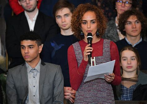 Photo La romancière franco marocaine Leïla Slimani à l Académie française à Paris France la