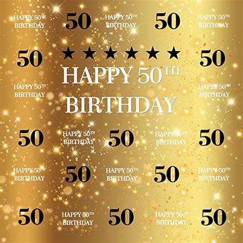 Buy Yeele 10x10ft Happy 50th Birthday Photography Backdrop Gold Glitter