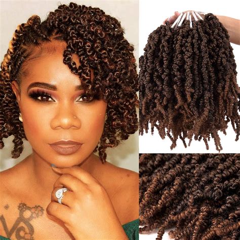 Packs Short Curly Spring Pre Twisted Braids Syntheti Crochet Hair