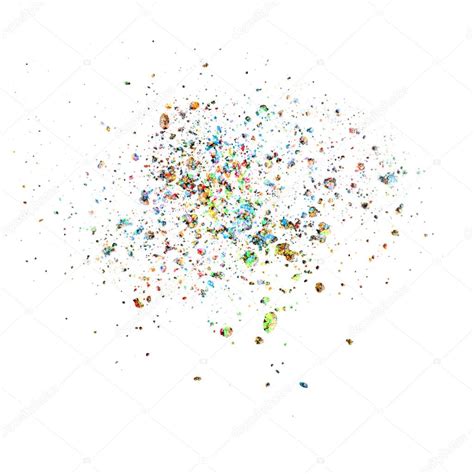 Explosion Of Colorfull Confetti Isolated On White — Stock Photo © The