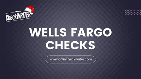 Wells Fargo Checks Print Instantly Online Onlinecheckwriter Youtube
