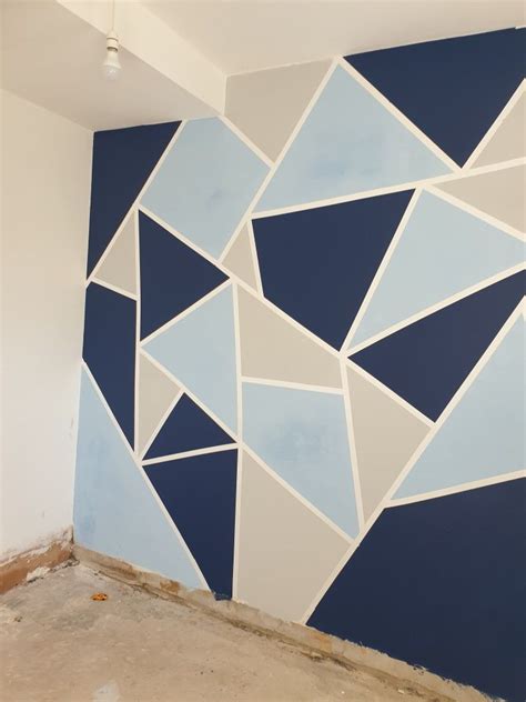 Feature Wall Geometric Wall Paint Wall Paint Patterns Diy Wall Painting