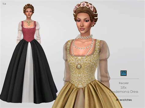 Sifix Desdemona Dress At Elfdor Sims Sims 4 Updates