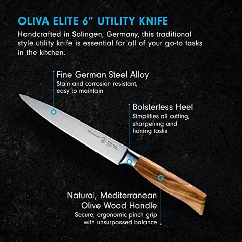 Messermeister Oliva Elite 6” Utility Knife Fine German Steel Alloy