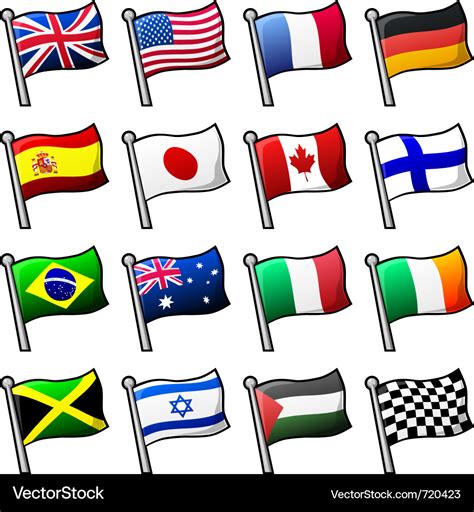 Cartoon Flags Royalty Free Vector Image Vectorstock