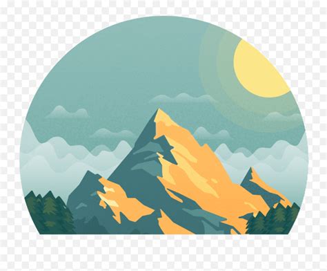 Mountain Mountains Tree Sunshine Vector Mountain Sunrise Png Emoji