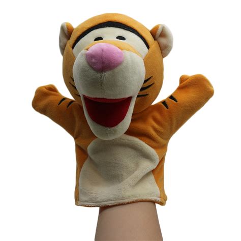 Animal Hand Puppet Jumping Tigger Dolls Interactive Plush Toy Hand