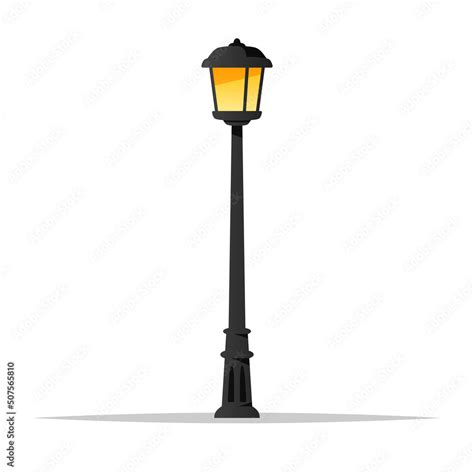 Vintage Street Lamp Post Vector Isolated Illustration Stock Vector