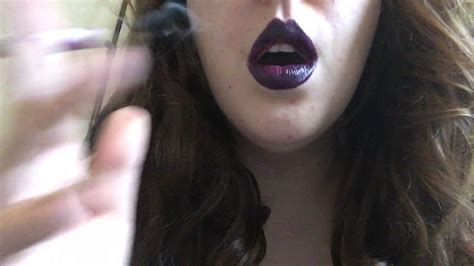 goddess d smoking in dark purple lipstick youtube