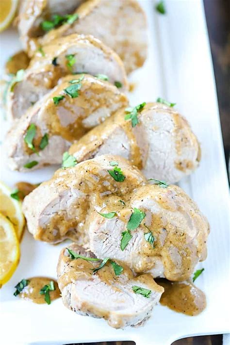 The recipe for tender pork loin steaks cooked in creamy shallot and mushroom sauce. Tender and juicy marinated then baked pork tenderloin is an easy dinner recipe the whole f ...