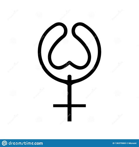 icon black line nymphomania concept stylised sign female gender expresses sex woman addiction