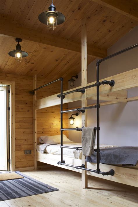 Interior Of Cabin Refurbishment With Custom Built In Bunk Beds With