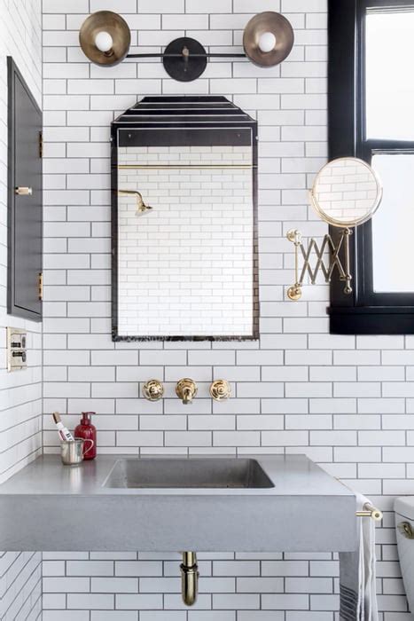 Wondering the look of classic white bathrooms. The Classic: Brass Black and White Bathroom Tour | Home ...