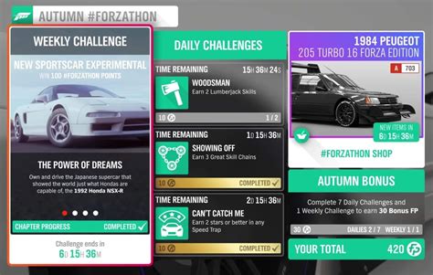 Forza Horizon Autumn Forzathon New Sportscar Experimental Forza Horizon Weekly Challenge