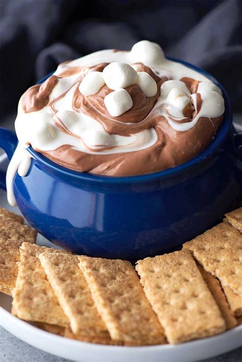 Fluffy Smores Dip Fluffy Marshmallow And Chocolate Dips Are Swirled