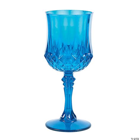Blue Patterned Plastic Wine Glasses Discontinued