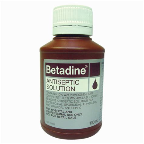 Betadine 10 Povidone Iodine Antiseptic Solution 100ml Bottle