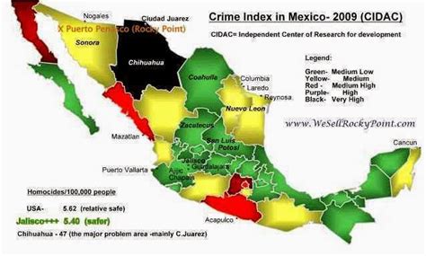 Most Dangerous Areas Of Mexico Map
