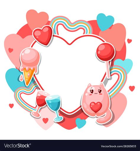 Happy Valentine Day Frame Royalty Free Vector Image