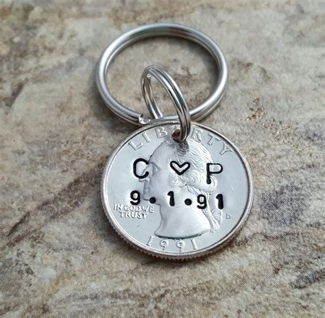 Best gifts for couples in 2021 curated by gift experts. 25 year anniversary gift, U.S. quarter keychain, Twenty ...