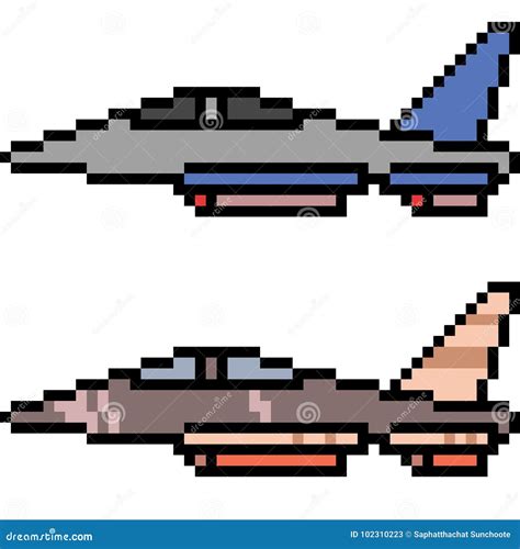 Vector Pixel Art Jet Stock Vector Illustration Of Military 102310223