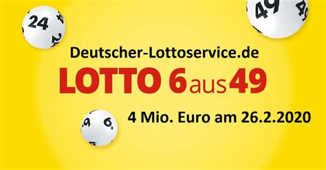 Aktuelle lottozahlen und gewinnquoten kostenlos und immer aktuell! Lottozahlen 26.2.2020 vom Mittwoch - Deutscher-Lottoservice.de