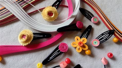 Gentle hair clips that stay in. decorating baby clips/hair clips/with quilling paper - YouTube