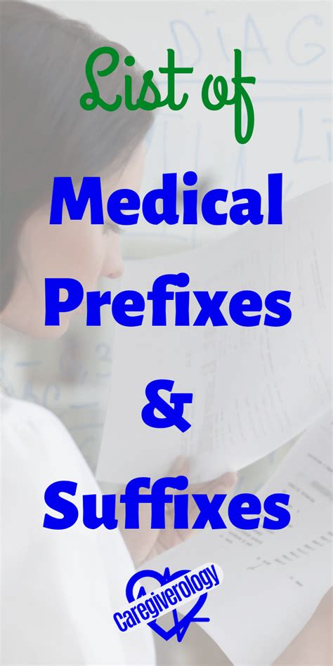 List Of Medical Prefixes And Suffixes Caregiverology