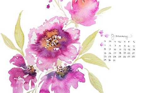 Free Desktop January Watercolor Calendar Craftberry Bush Bloglovin