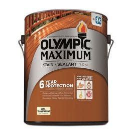 Semitransparent stains emphasize a fence's design, while clear toners show off its wood grain. Olympic Maximum 1 Gallon Redwood Semi-Transparent Exterior ...